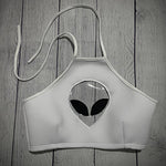 Load image into Gallery viewer, Clear As Day - Iconic Alien Cut Out Halter Top
